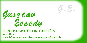 gusztav ecsedy business card
